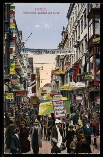 AK Leipzig, Petersstrasse während der Messe