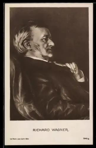 Künstler-AK Richard Wagner in entspannter Haltung