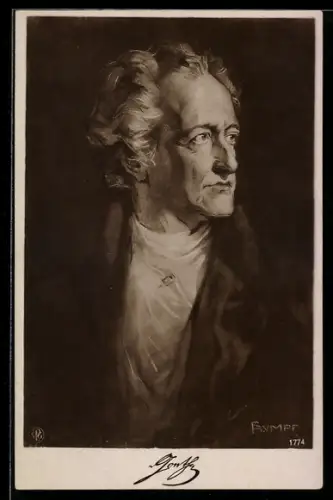 Künstler-AK Porträt des Dichters Johann Wolfgang Goethe