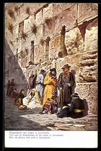 Künstler-AK Jerusalem, Klagemauer der Juden