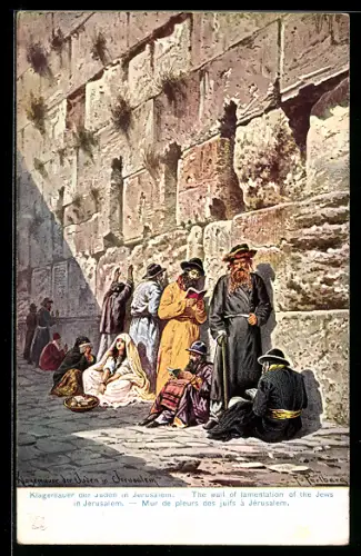 Künstler-AK Friedrich Perlberg: Jerusalem, Gebet an der Klagemauer