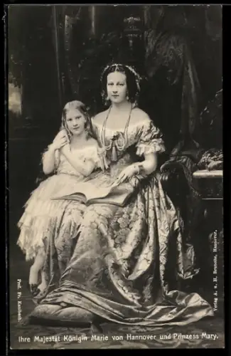 AK Königin Marie von Hannover und Prinzess Mary
