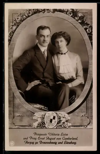 AK Herzog Ernst August von Braunschweig mit Prinzessin Viktoria Luise im Portrait