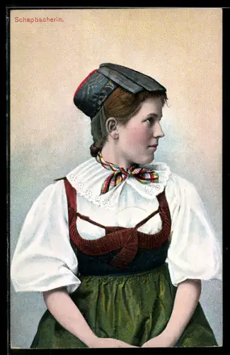 AK Schapbacherin in Volkstracht