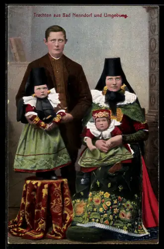 AK Familienportrait in Schaumburg-Lippischer Landestracht