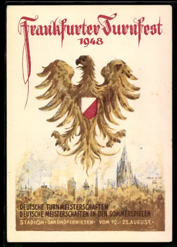 AK Frankfurt a/M, Turnfest 1948, Wappenadler