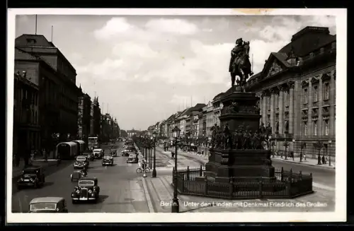 AK Berlin, Unter den Linden, Denkmal Friedrich des Grossen