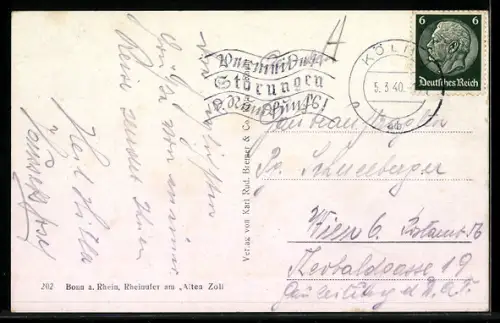 AK Bonn a. Rhein, Rheinufer am Alten Zoll