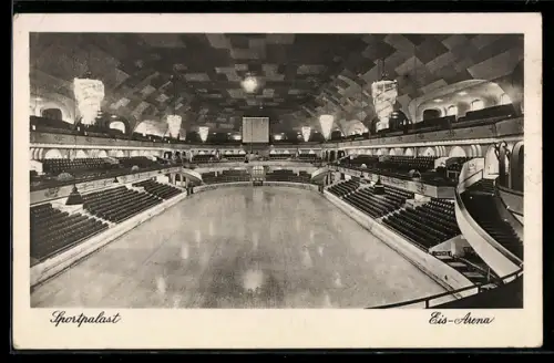 AK Berlin-Schöneberg, Eis-Arena im Sportpalast, Innenansicht