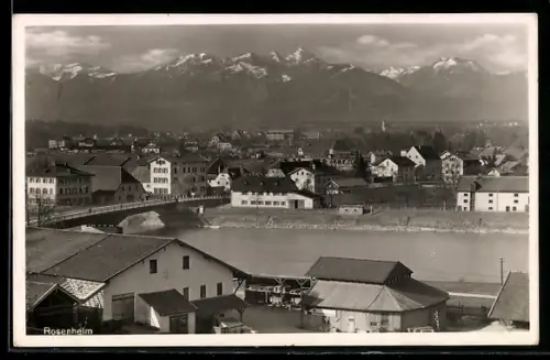 AK Rosenheim, Teilansicht mit Kirche