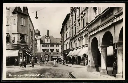 AK Rosenheim, Strassenpartie am Max-Josef-Platz