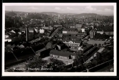 AK Wuppertal-Elberfeld, Westende mit Schwebebahn