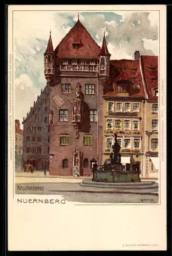Künstler-AK Karl Mutter: Nürnberg, Partie mit Nassauerhaus
