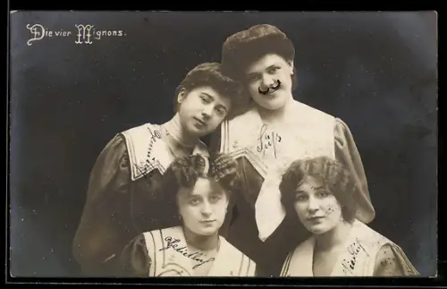 AK Die vier Mignons zusammen im Porträt