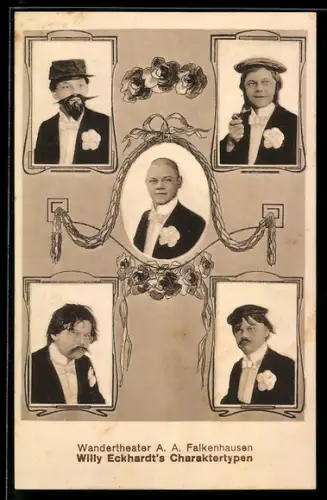 AK Komiker Willy Eckhardt`s Charaktertypen