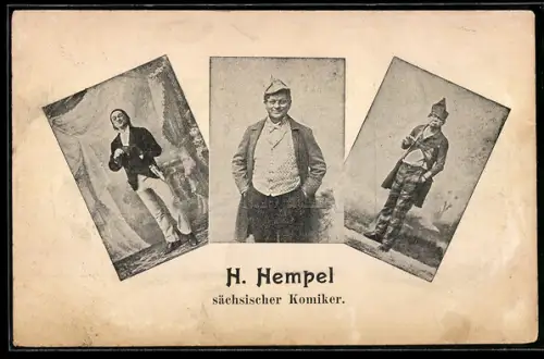 AK Komiker H. Hempel in verschiedenen Kostümen