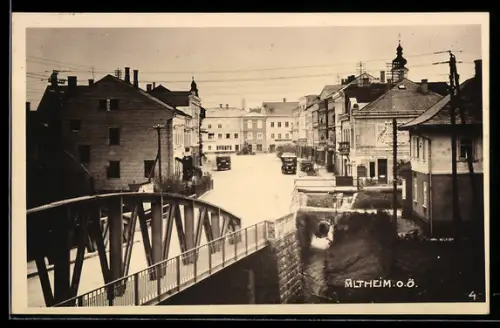 AK Altheim, Strassenpartie an der Brücke