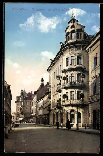 AK Klagenfurt, Burggasse mit Hotel Moser