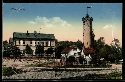 AK Heilbronn, Gasthaus und Aussichtsturm auf dem Wartberg