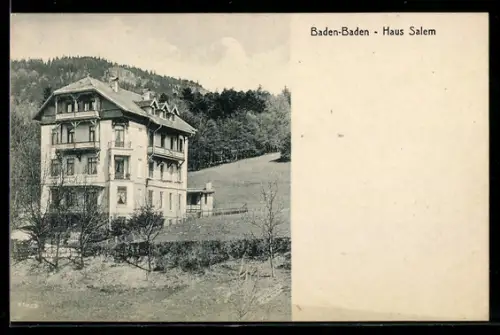 AK Baden-Baden, Hotel Haus Salem