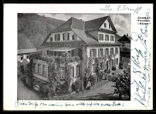 AK Oberharmersbach /Bad. Schwarzwald, Gasthof-Pension Bären Aug. Lay