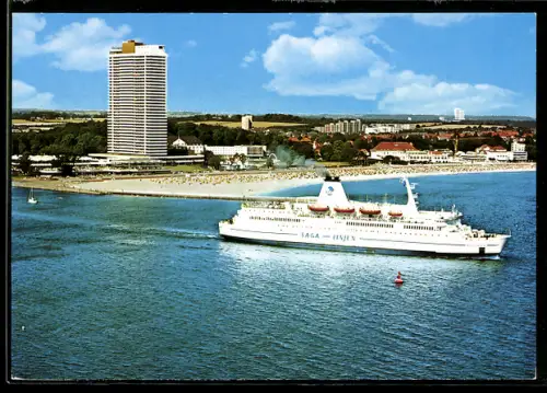 AK Fährschiff M.S. Nils Dacke nach Verlassen des Hafens von Travemünde