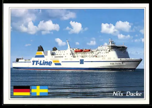 AK Fährschiff M.S. Nils Dacke der TT-Linie, Fährverkehr Travemünde-Trelleborg