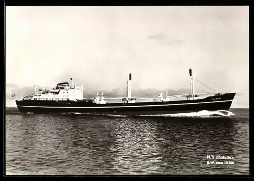 AK Norwegisches Handelsschiff M.S. Toledo der Wilhelmsen Lines Oslo in voller Fahrt