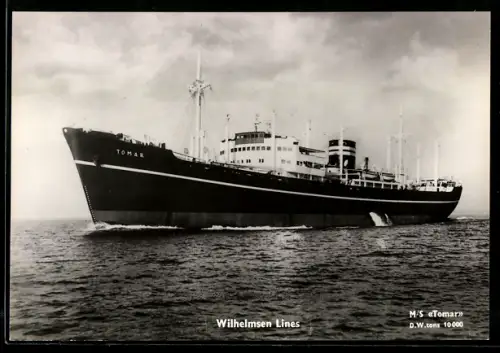 AK Norwegisches Handelsschiff M.S. Tomar der Wilhelmsen Lines Oslo in Ballast fahrend