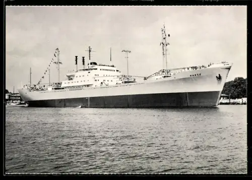 AK Handelsschiff M.S. Hanse der Lübeck Linie A.G. in Ballast fahrend
