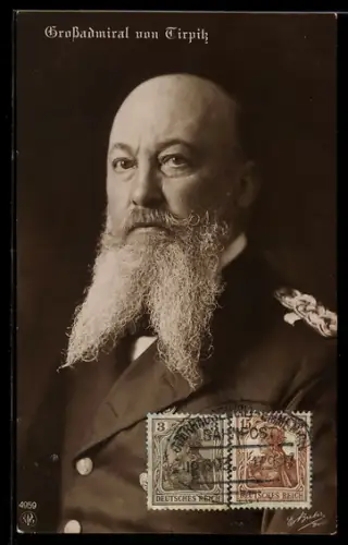 AK Portrait Grossadmiral Alfred von Tirpitz in Uniform