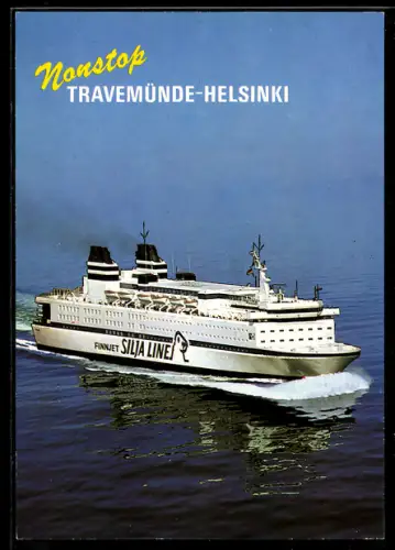 AK Fährschiff Finnjet vom Fährdienst Travemünde-Helsinki aus der Vogelschau