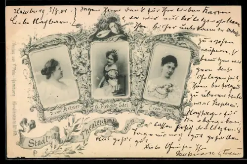 AK Stadt-Theater-Hamburg, Portraits J. von Artner, K. Fleischer-Edel, C. von Wenz