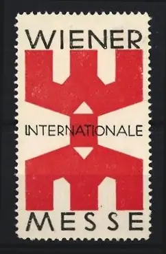 Reklamemarke Wien, Internationale Messe, rotes W & M als Messe-Symbol