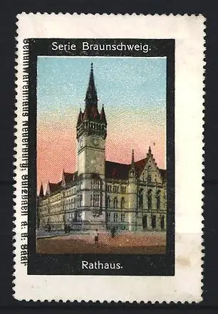 Reklamemarke Braunschweig, Serie Braunschweig, Rathaus, historisches Gebäude