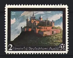 Reklamemarke Burg Hohenzollern, Verein für das Deutschtum im Ausland, Burgansicht