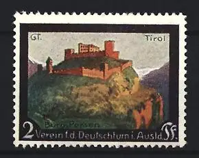 Reklamemarke Tirol, Burg Persen, Verein für das Deutschtum im Ausland, Burg auf Hügel