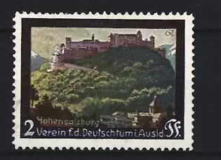 Reklamemarke Hohensalzburg, Verein für das Deutschtum im Ausland, Festung Hohensalzburg