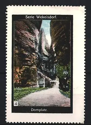 Reklamemarke Wekelsdorf, Domplatz, Felslandschaft