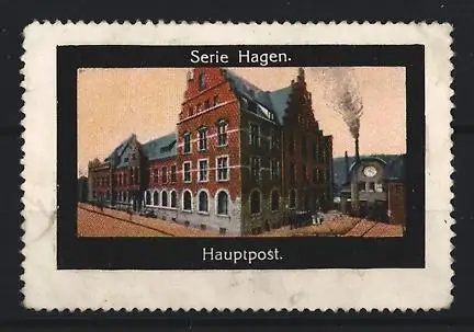 Reklamemarke Hagen, Hauptpost, historisches Gebäude