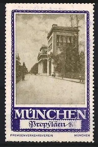 Reklamemarke München, Propyläen, klassizistisches Bauwerk