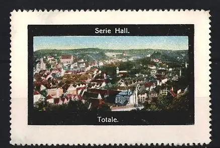 Reklamemarke Hall, Serie Hall, Gesamtansicht der Stadt