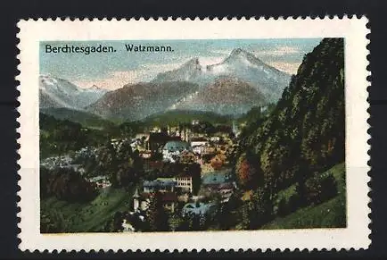 Reklamemarke Berchtesgaden, Watzmann, Berglandschaft