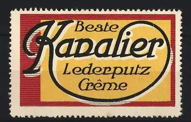 Reklamemarke Kavalier Lederputz Crème, Schriftzug oval eingerahmt
