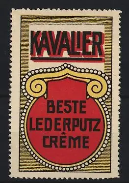 Reklamemarke Kavalier, Lederputz Créme, Schildelement