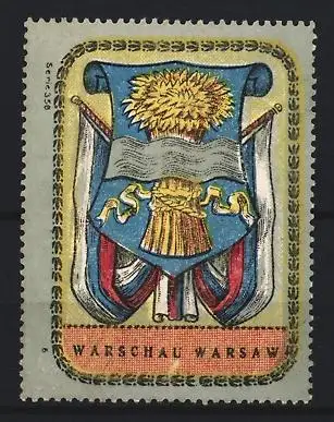 Reklamemarke Warschau, Getreidegarbe im Wappen