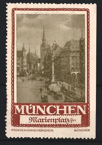 Reklamemarke München, Marienplatz, Mariensäule