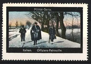 Reklamemarke Italien, Offiziers-Patrouille, Militär-Serie