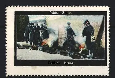 Reklamemarke Italien, Militär-Serie, Biwak-Szene