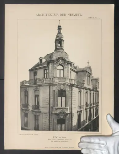 Fotografie Lichtdruck Kanter & Mohr, Berlin, Ansicht Cöln a. Rh., Hôtel Disch, Facade, Architekten Kayser & v. Groszheim